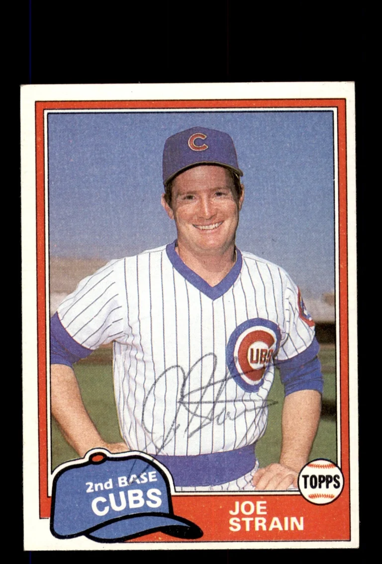 Signed Baseball Card Auto Joe Strain 1981 Topps Traded #837 Chicago Cubs