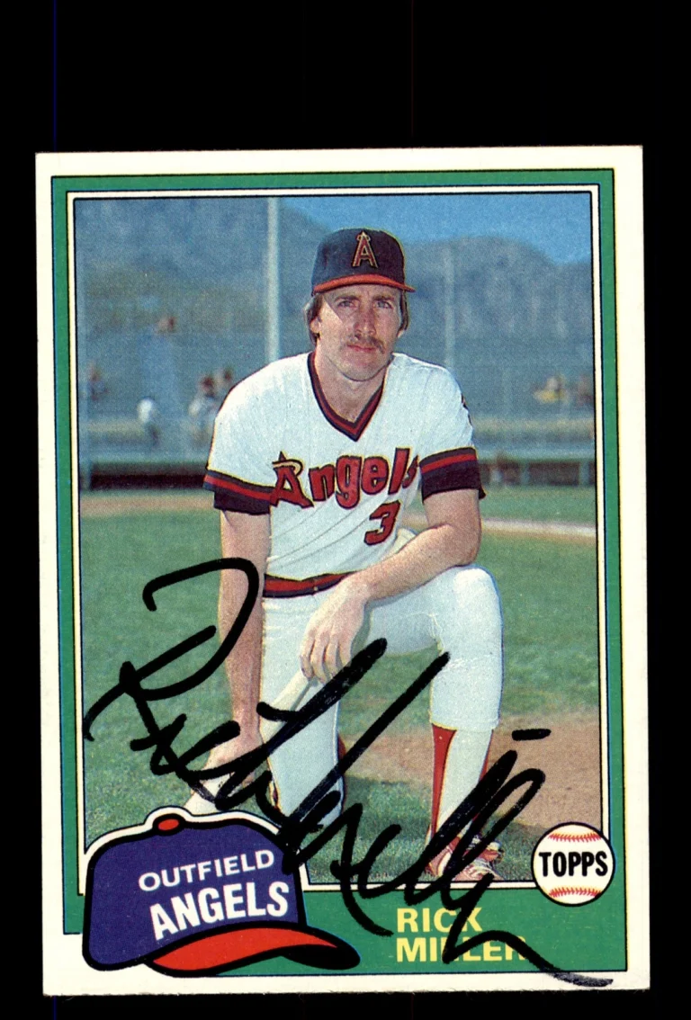 Signed Baseball Card Auto Rick Miller 1981 Topps #239 California Angels