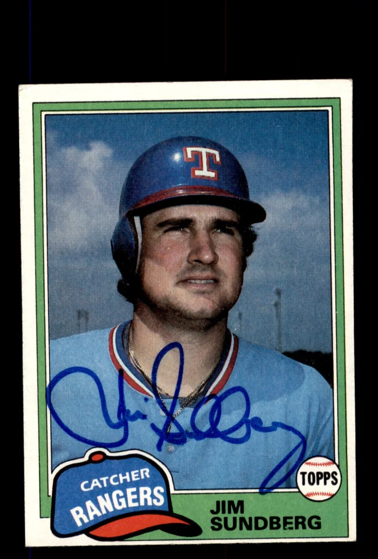 Signed Baseball Card Auto Jim Sundberg 1981 Topps #95 Texas Rangers