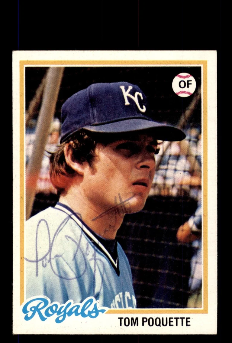 Signed Baseball Card Auto Tom Poquette 1978 Topps #357 Kansas City Royals