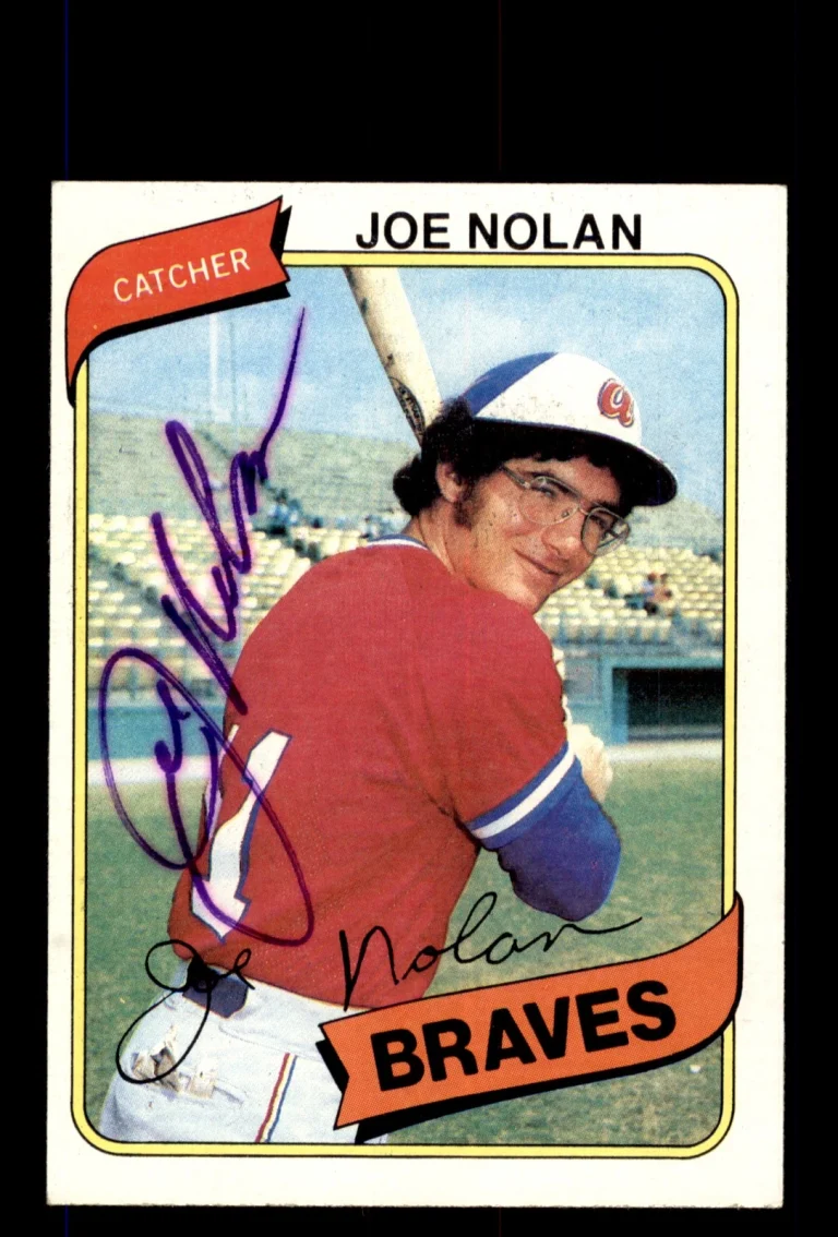 Signed Baseball Card Auto Joe Nolan 1980 Topps #64 Atlanta Braves