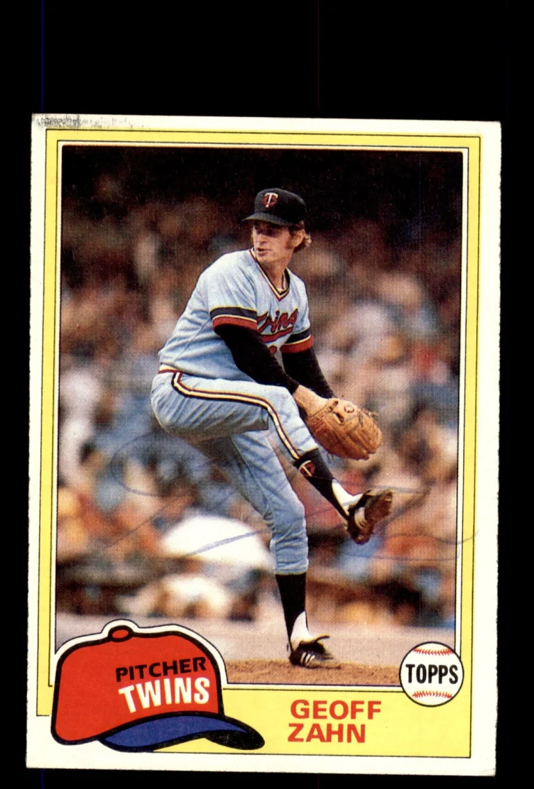 Signed Baseball Card Auto Geoff Zahn 1981 Topps #363 Minnesota Twins