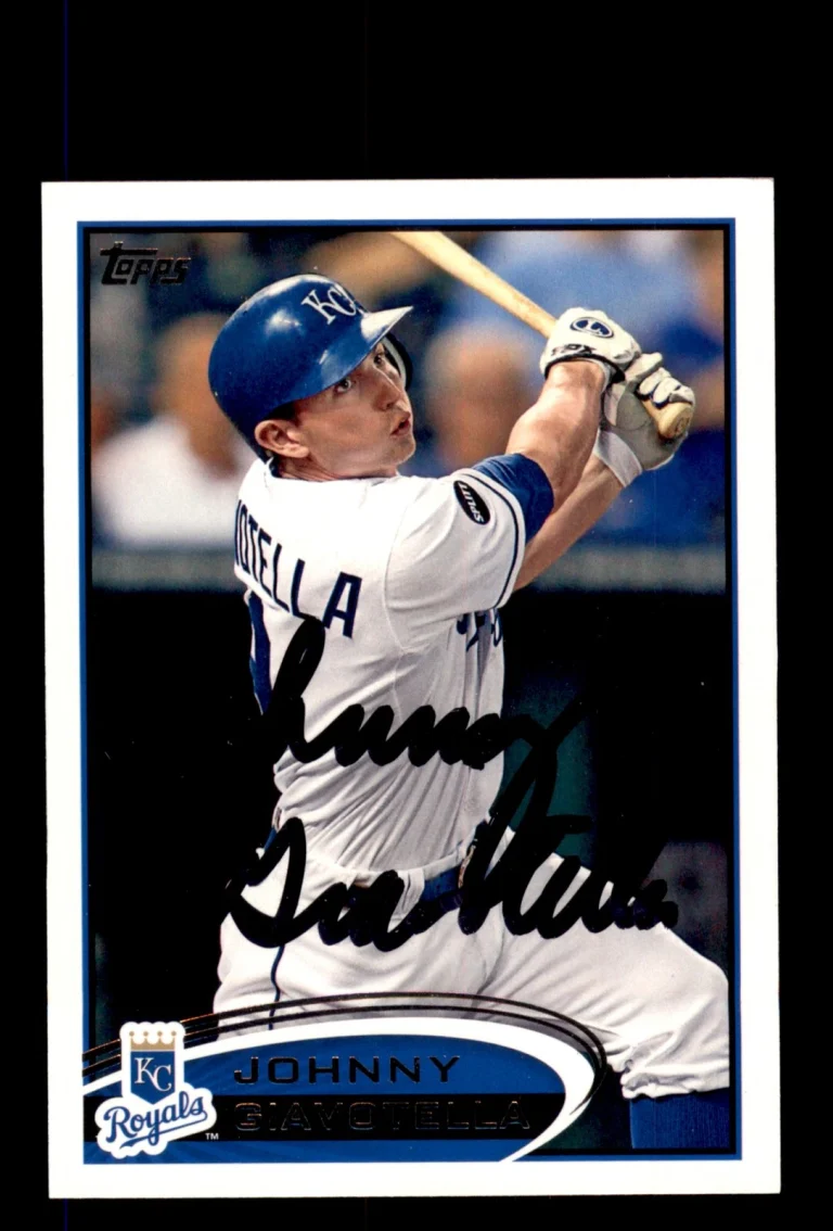 Signed Baseball Card Auto Johnny Giavotella 2012 Topps #442 Kansas City Royals