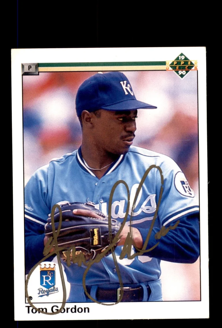 Signed Baseball Card Auto Tom Gordon 1990 Upper Deck #365 Kansas City Royals