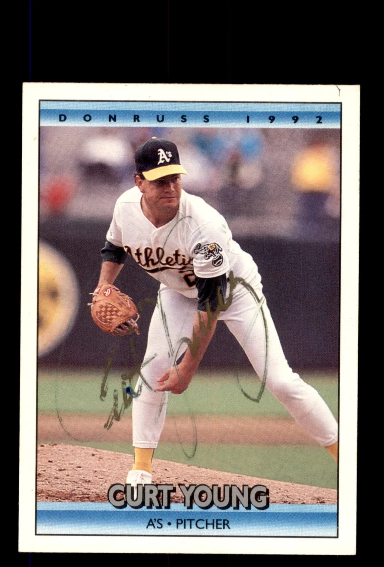 Signed Baseball Card Auto Curt Young 1992 Donruss #469 Oakland Athletics