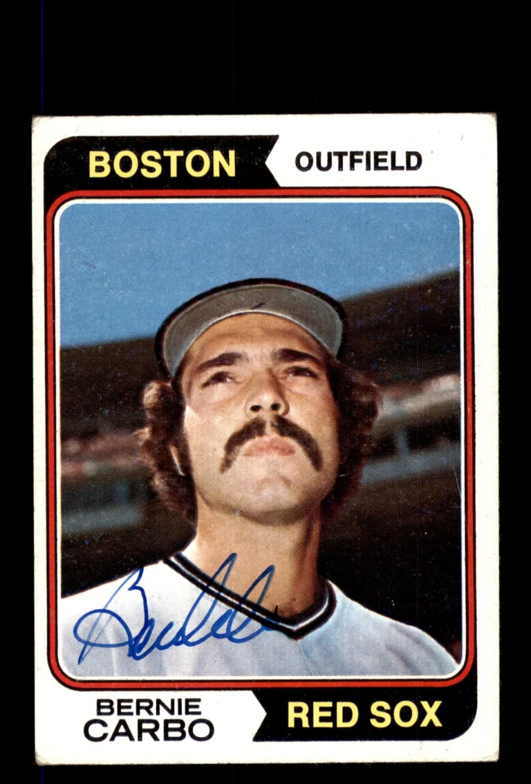 Signed Baseball Card Auto Bernie Carbo 1974 Topps #621 Boston Red Sox