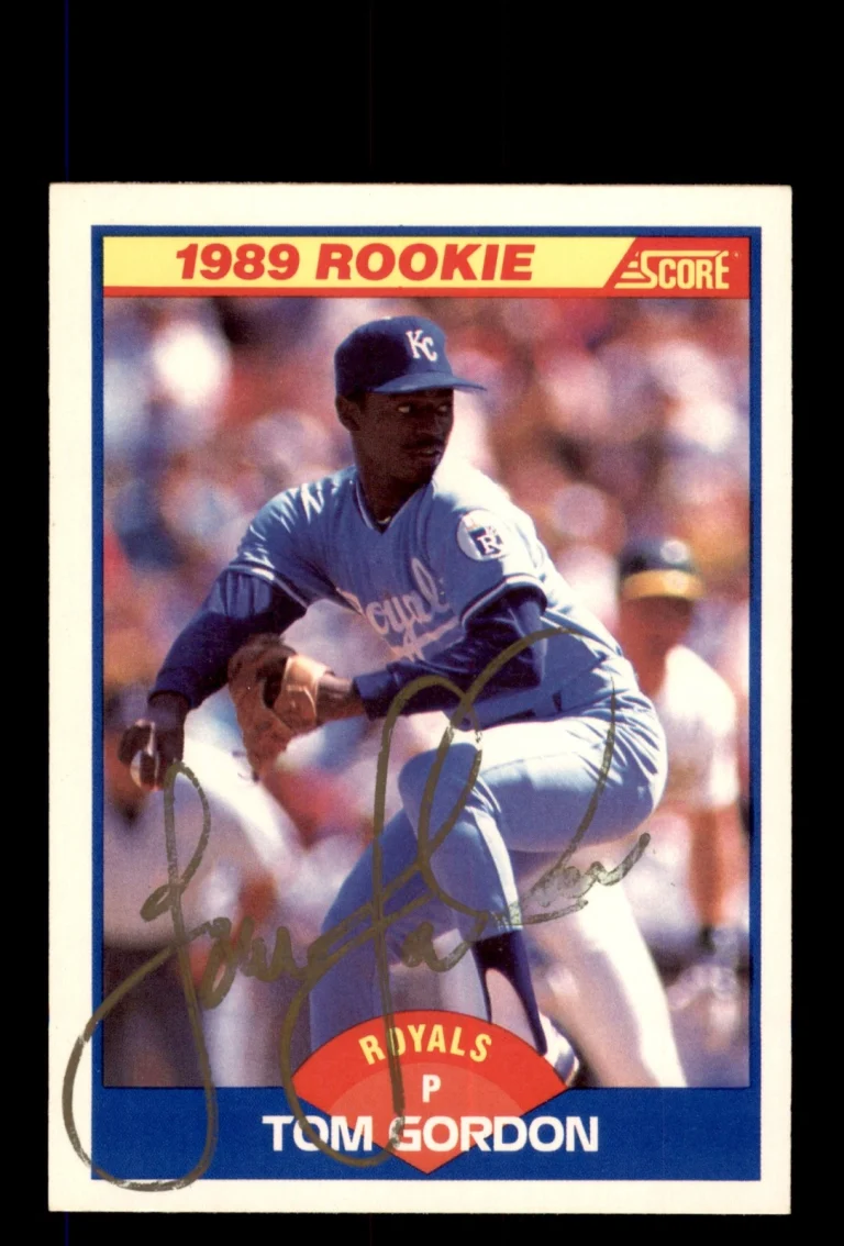 Signed Baseball Card Auto Tom Gordon 1989 Score #634 Kansas City Royals
