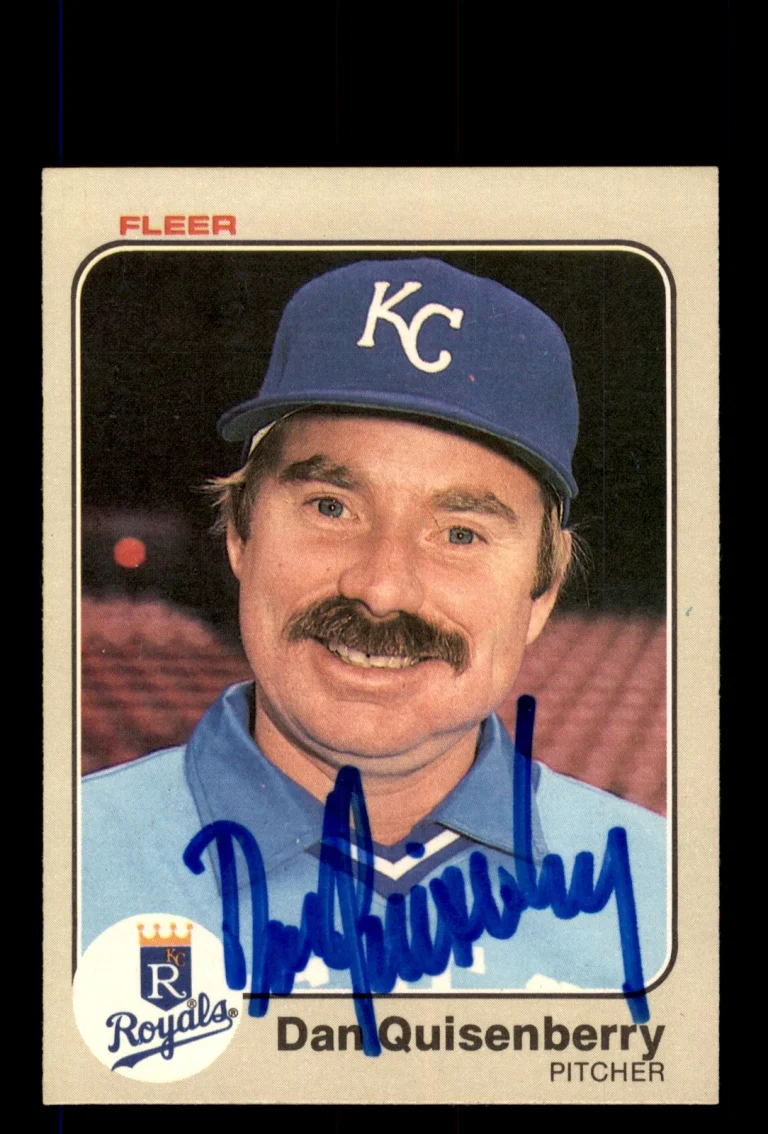 Signed Baseball Card Auto Dan Quisenberry 1983 Fleer #122 Kansas City Royals