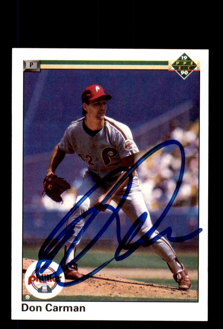 Signed Baseball Card Auto Don Carman 1990 Upper Deck #420 Philadelphia Phillies