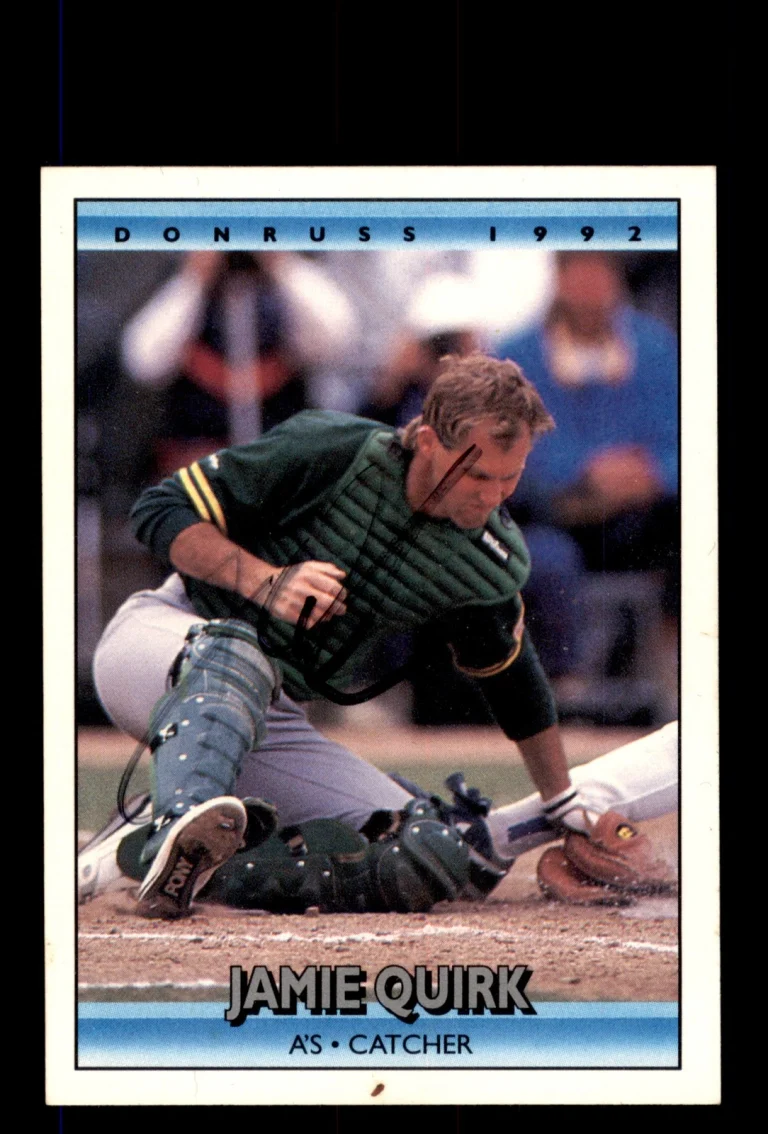 Signed Baseball Card Auto Jamie Quirk 1992 Donruss #472 Oakland Athletics