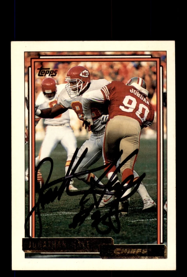 Signed Football Card Auto Jonathan Hayes 1992 Topps #168 Kansas City Chiefs