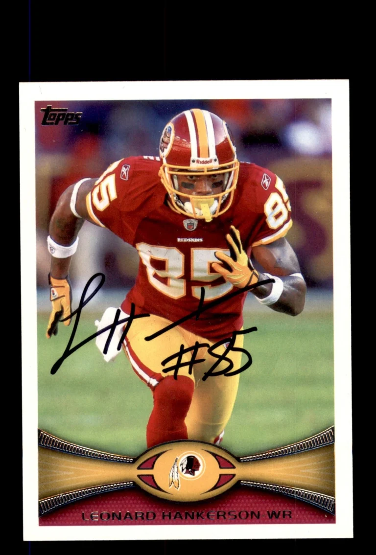 Signed Football Card Auto Leonard Hankerson 2012 Topps #247 Washington Redskins