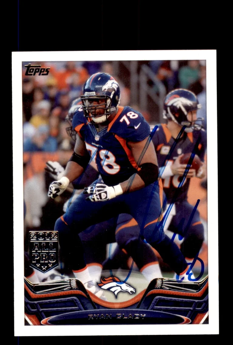 Signed Football Card Auto Ryan Clady 2013 Topps #187 Denver Broncos