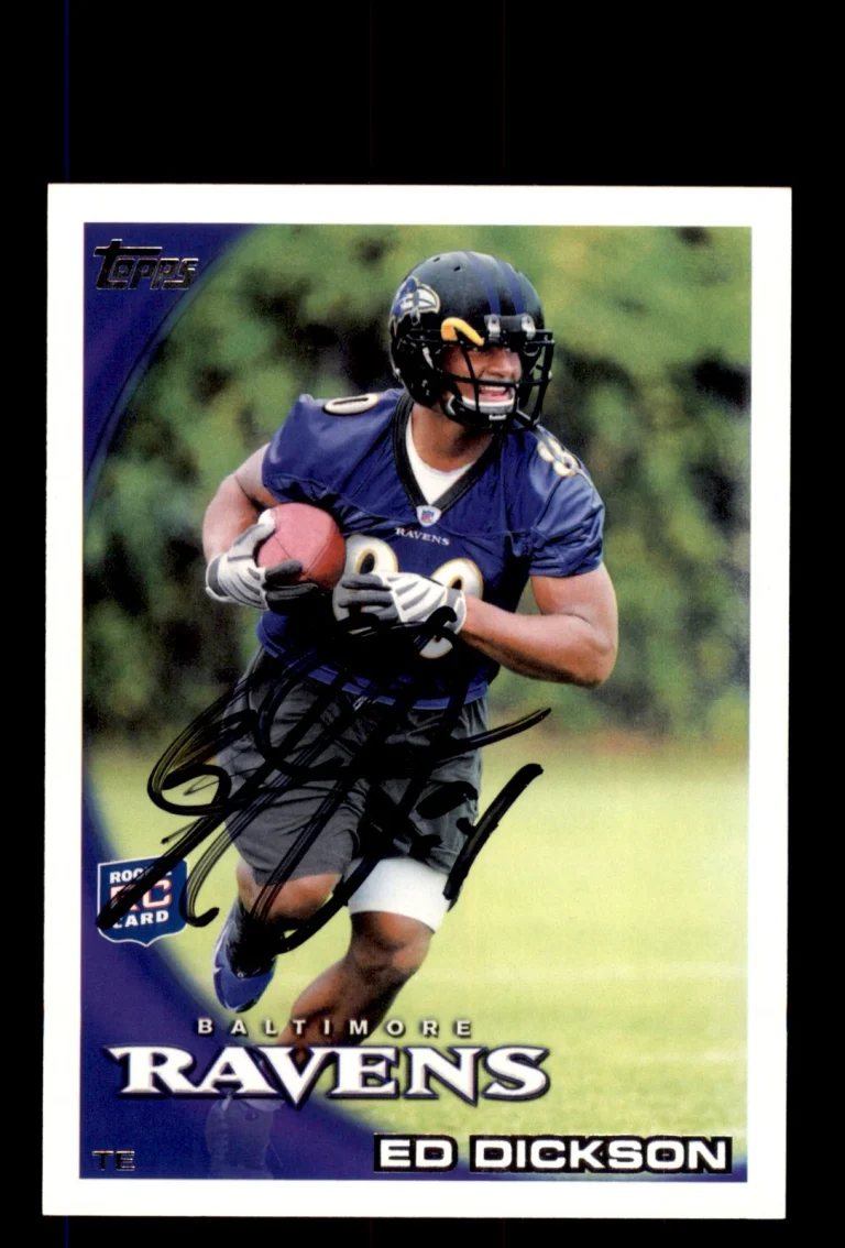 Signed Football Card Auto Ed Dickson 2010 Topps #57 Baltimore Ravens