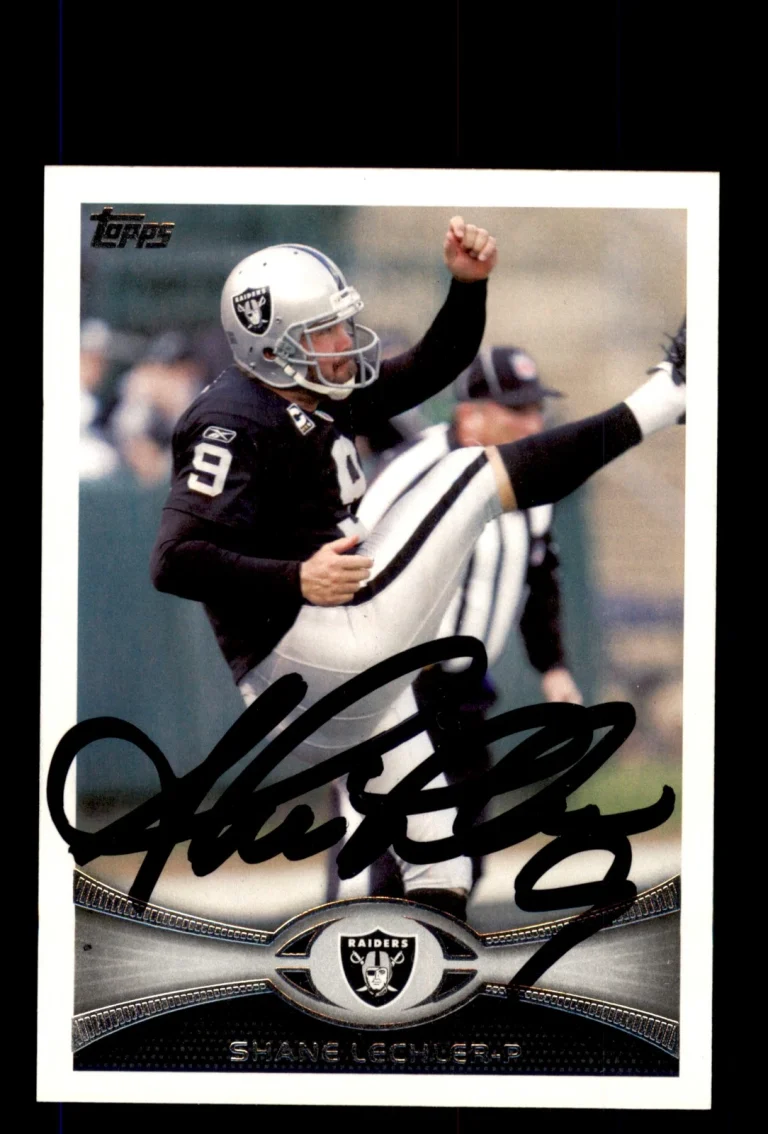 Signed Football Card Auto Shane Lechler 2012 Topps #302 Oakland Raiders