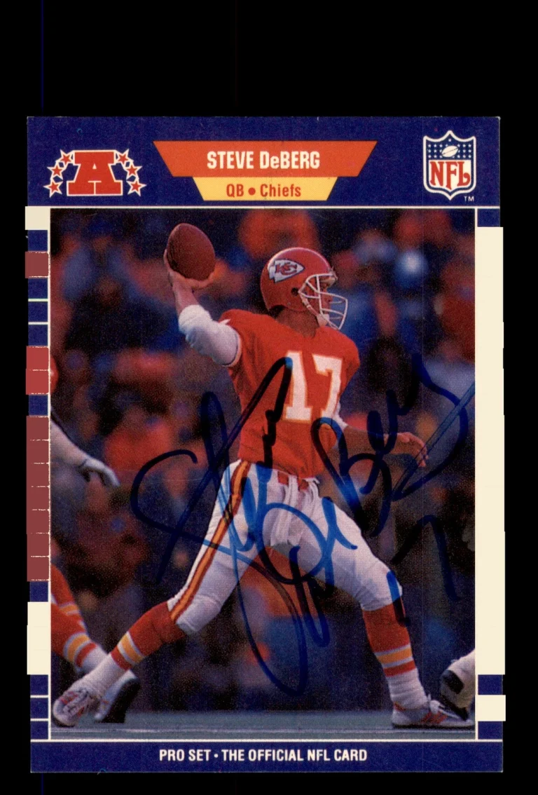 Signed Football Card Auto Steve DeBerg 1989 Pro Set #172 Kansas City Chiefs