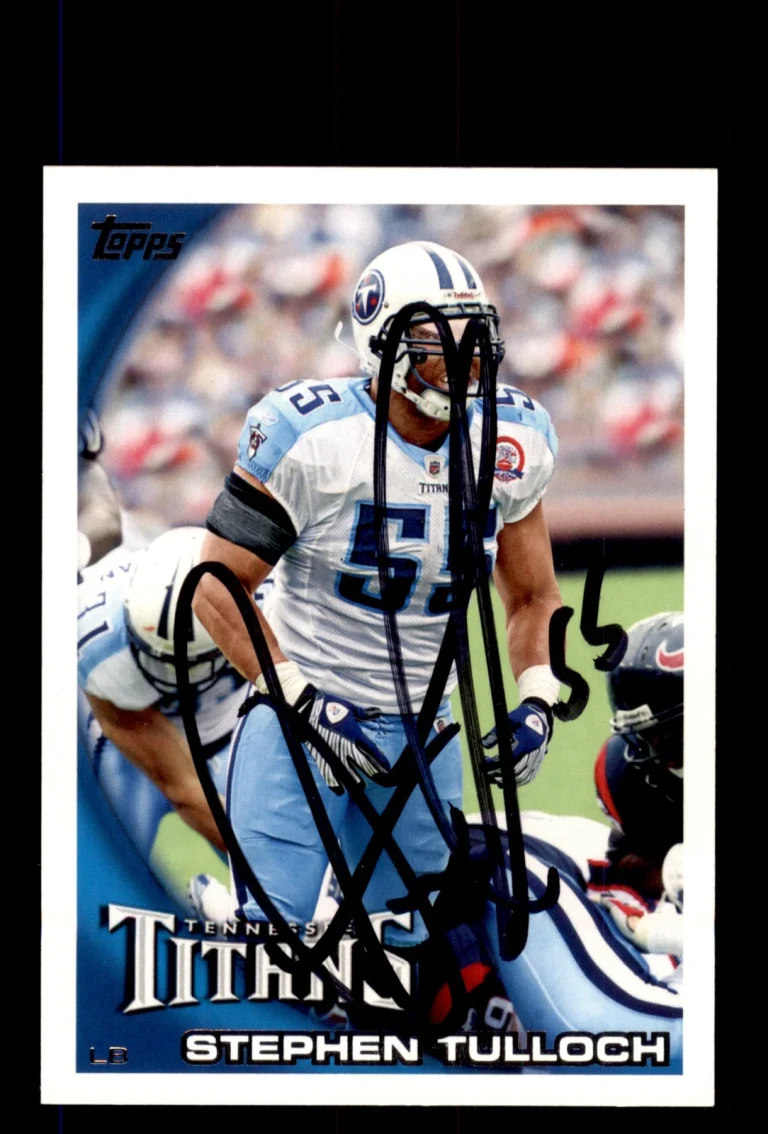 Signed Football Card Auto Stephen Tulloch 2010 Topps #402 Tennessee Titans