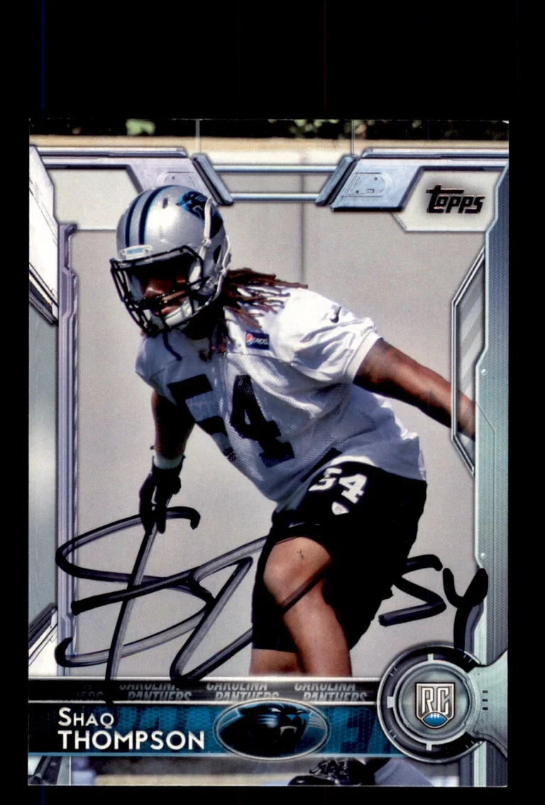 Signed Football Card Auto Shaq Thompson 2015 Topps #427 Carolina Panthers
