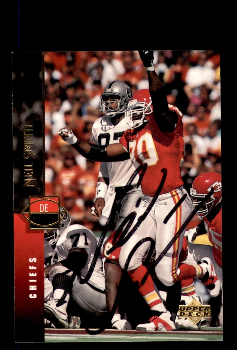 Signed Football Card Auto Neil Smith 1994 Upper Deck #283 Chiefs