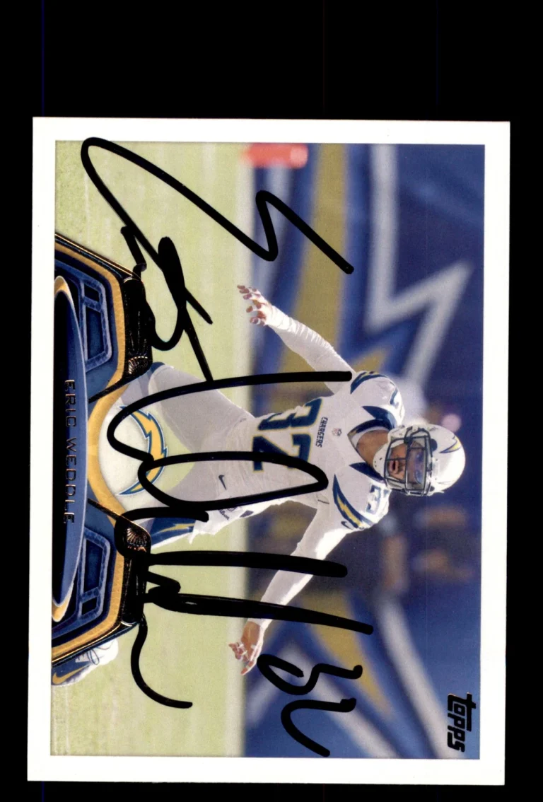 Signed Football Card Auto Eric Weddle 2013 Topps #66 San Diego Chargers