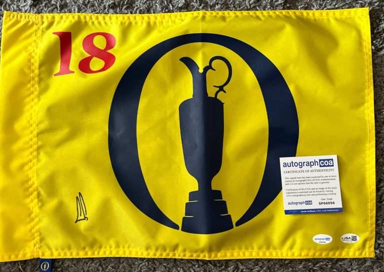 ERNIE ELS SIGNED AUTOGRAPH BRITISH OPEN PIN FLAG  JSA COA THE OPEN HOF ACOA
