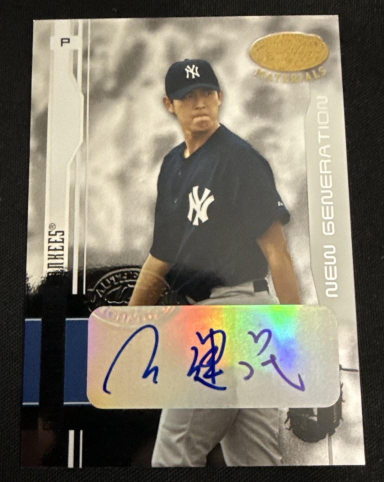 2003 Leaf Certified Materials Chien-Ming Wang AUTO #/400 RC Rookie 211 Yankees