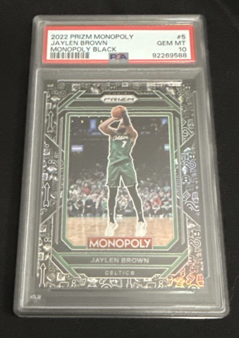 2022 Panini Prizm Monopoly Jaylen Brown Monopoly Black Prizm PSA 10!