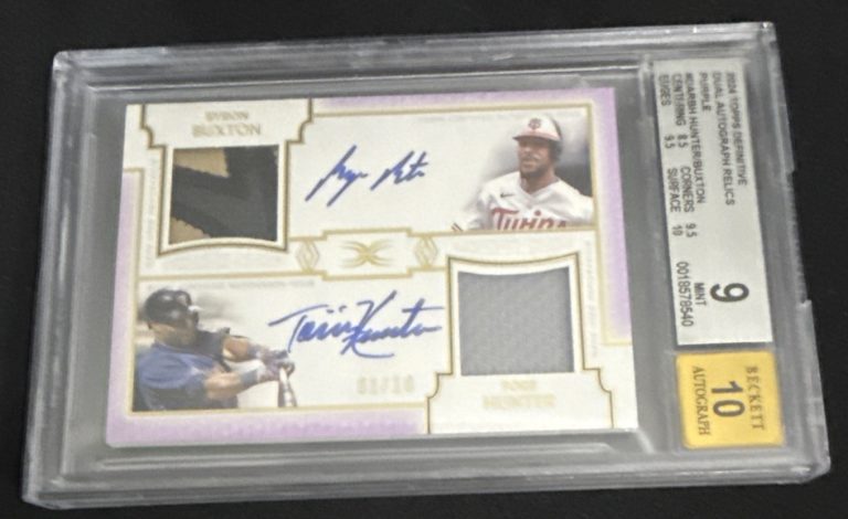 2024 Topps Definitive Buxton Hunter Autos On Card Game-used Jerseys 1/10 BGS
