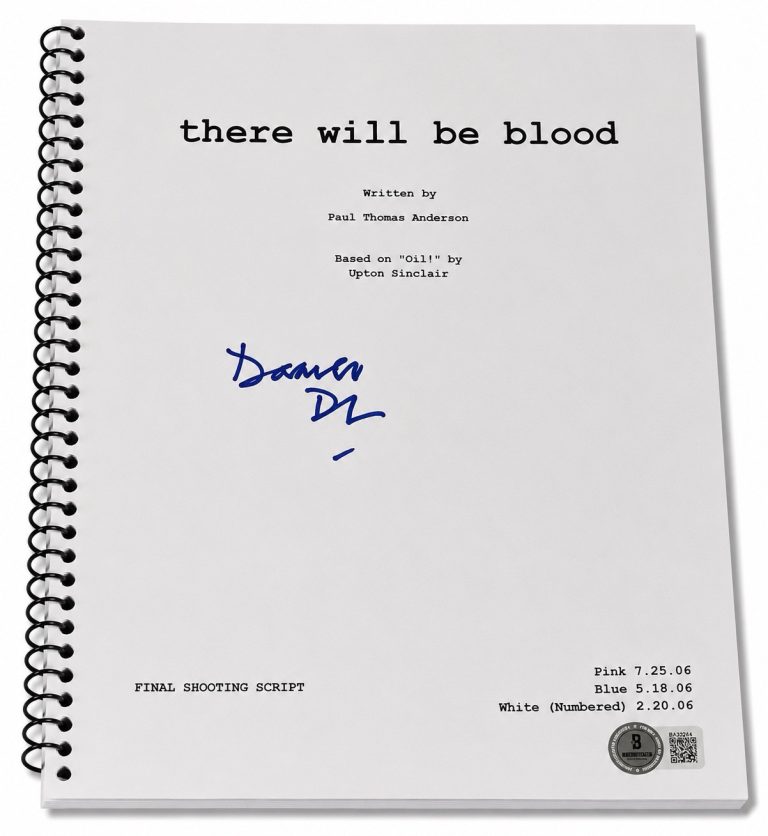 Daniel Day-Lewis Signed Autograph There Will Be Blood Script Screenplay Beckett
