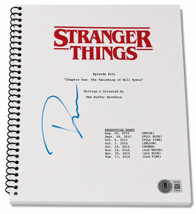 David Harbour Signed Autograph Stranger Things Pilot Full TV Script Beckett BAS