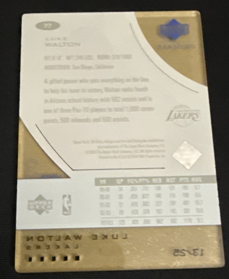 2003 UD GLASS LUKE WALTON ROOKIE # /25 - NICE UNRIPPED LOS ANGELES LAKERS 🤩