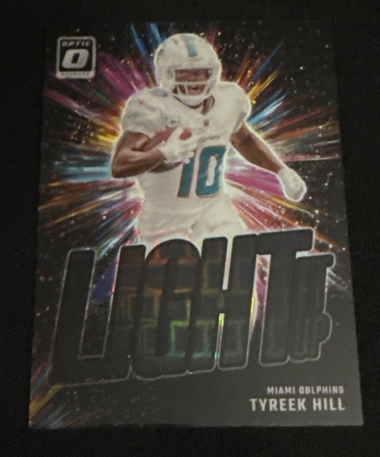Tyreek Hill Light It Up Black Pandora /25: 2024 Donruss Optic Football. Star WR!