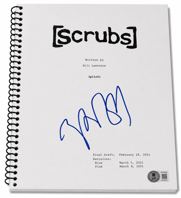 Zach Braff Signed Autograph Scrubs Full Pilot Script Screenplay Beckett BAS