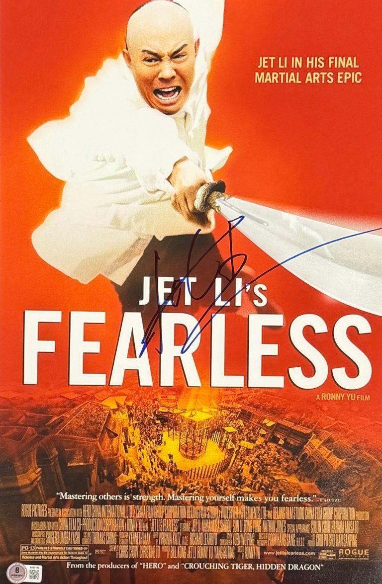 Jet Li Signed 12x18 Photo Fearless Authentic Autograph Beckett