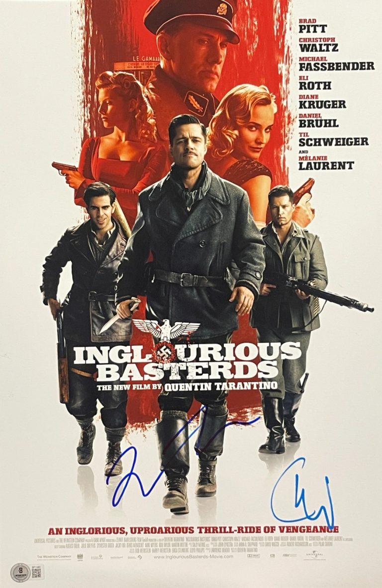 Quentin Tarantino Christoph Waltz Signed 12x18 Photo Inglourious Basterds BAS