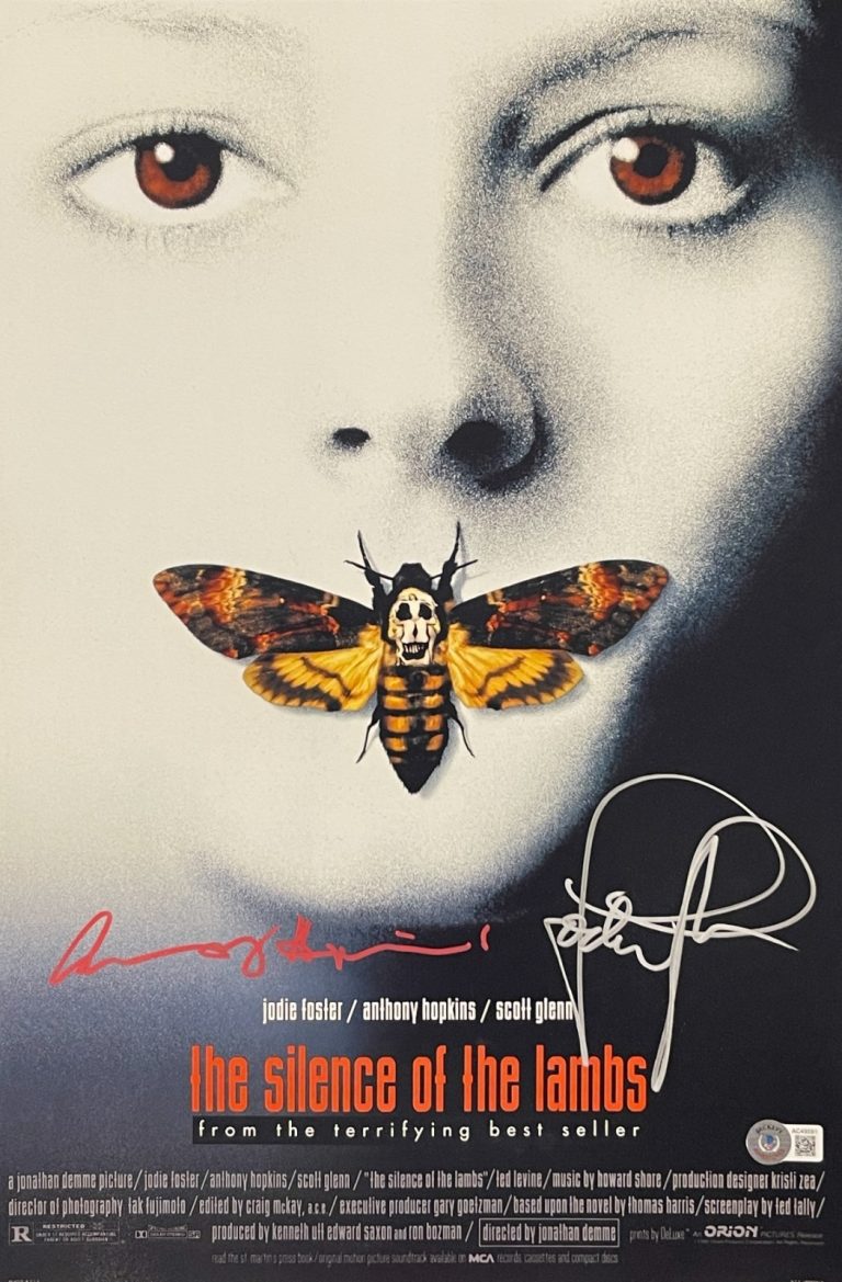 Anthony Hopkins Jodie Foster Signed 12x18 Photo The Silence of the Lambs Beckett
