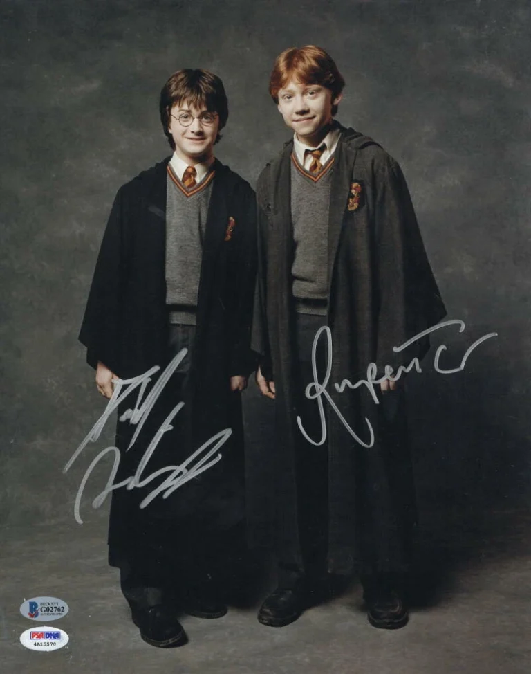 DANIEL RADCLIFFE RUPERT GRINT SIGNED 11X14 PHOTO HARRY POTTER AUTOGRAPH BAS I