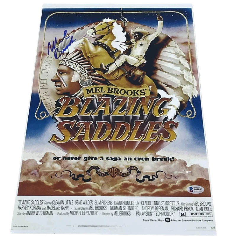 MEL BROOKS SIGNED 11X17 PHOTO BLAZING SADDLES AUTHENTIC AUTOGRAPH BECKETT COA