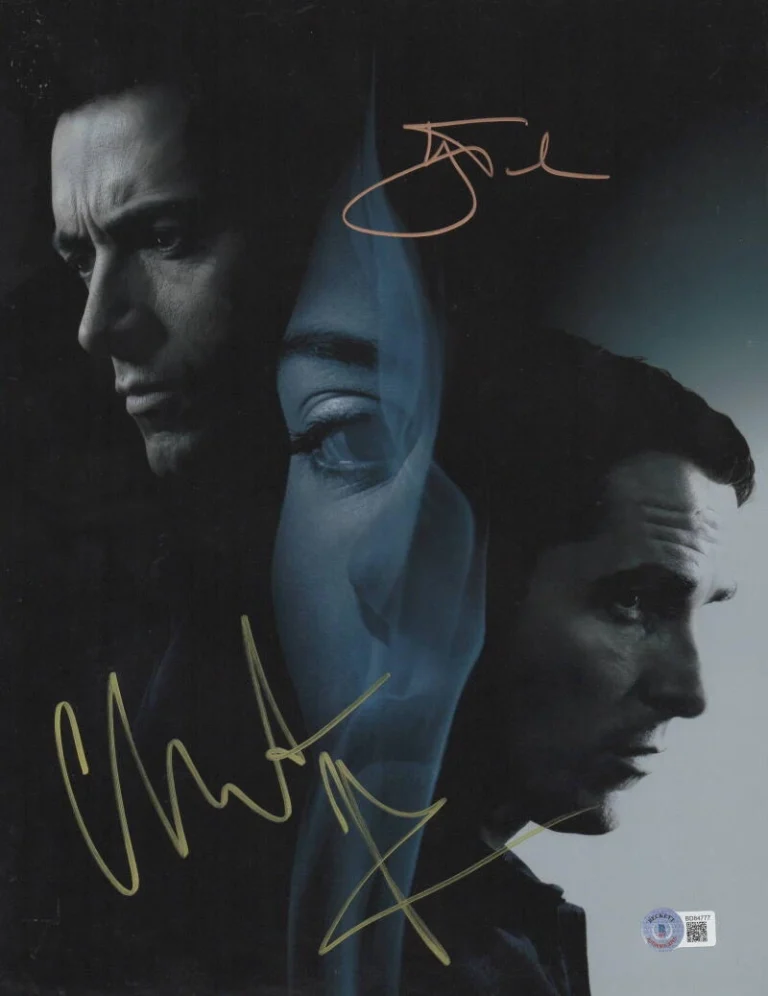HUGH JACKMAN CHRISTIAN BALE SIGNED 11X14 PHOTO THE PRESTIGE AUTO BECKETT LOA 1