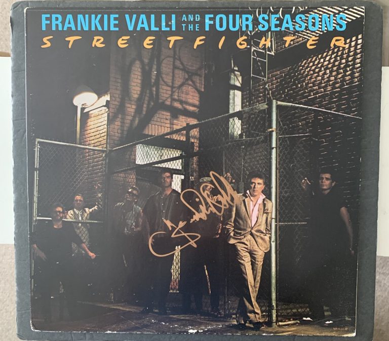 FRANKIE VALLI AND THE FOUR SEASONS SIGNED VINYL STREETFIGHTER AUTOGRAPHED JSA