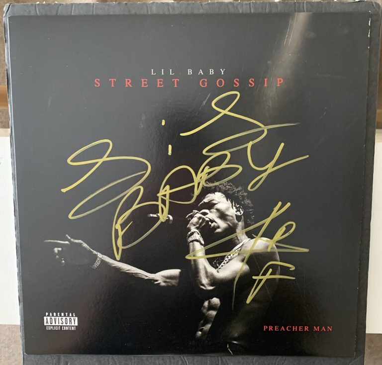 lil Baby signed autographed vinyl street gossip preacher man  BECKETT BAS Rap