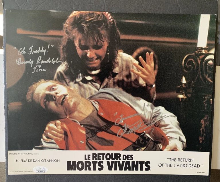 Thom Mathews & Beverly Randolph signed JSA return of the living dead autograph