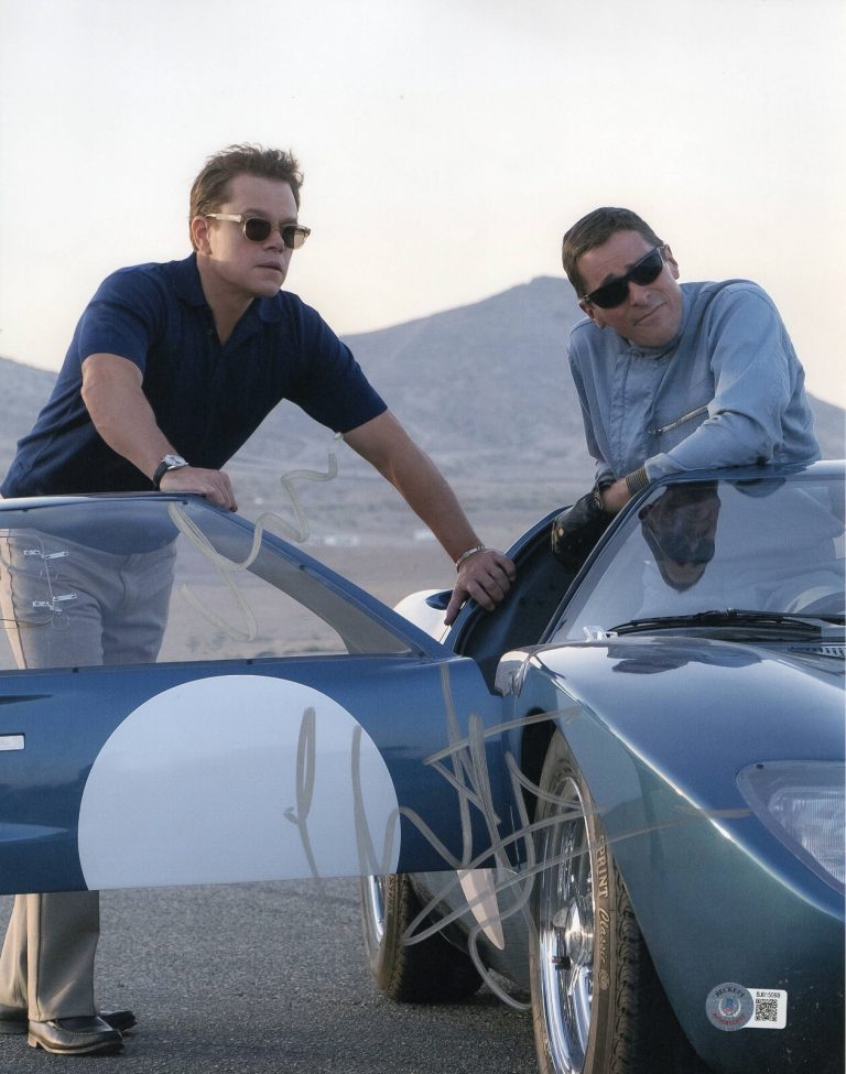 Christian Bale Matt Damon Signed 11x14 Photo Ford V Ferrari Autograph Beckett