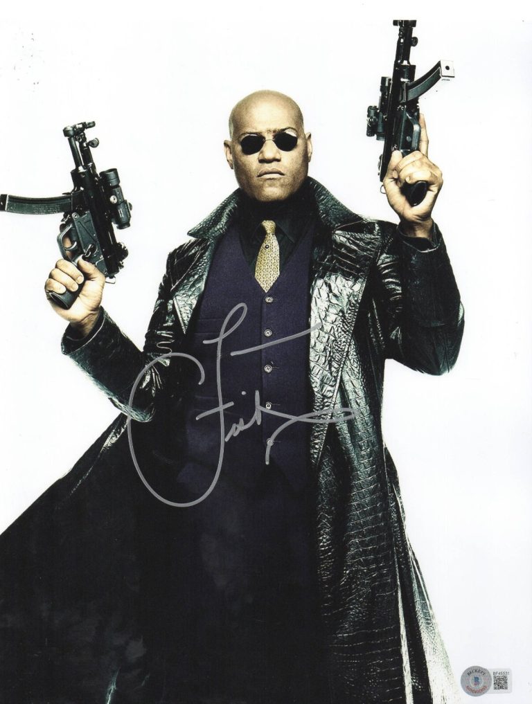 Laurence Fishburne Signed 11x14 photo The Matrix Authentic Autograph Beckett