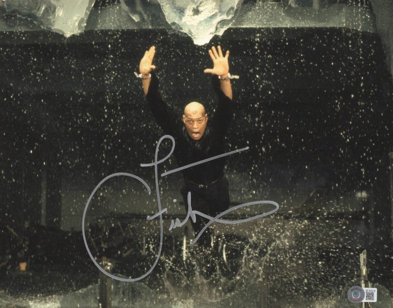 Laurence Fishburne Signed 11x14 photo The Matrix Authentic Autograph Beckett
