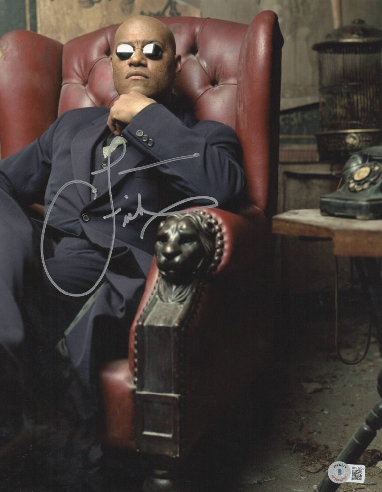 Laurence Fishburne Signed 11x14 photo The Matrix Authentic Autograph Beckett
