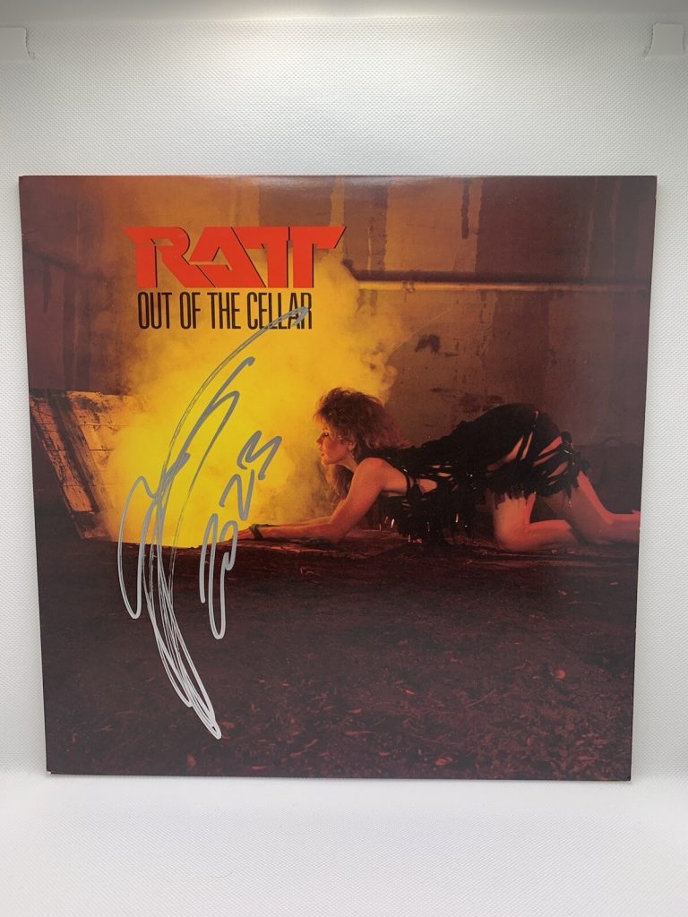 STEPHEN PEARCY SIGNED RATT  OUT OF THE CELLAR  VINYL RECORD JSA COA