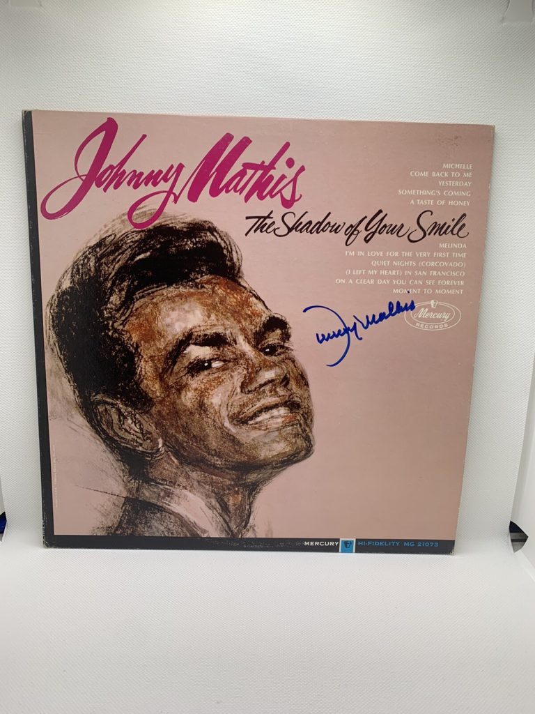 Johnny Mathis Signed Vinyl The Shadow Of Your Smile Autographed JSA COA Album Lp