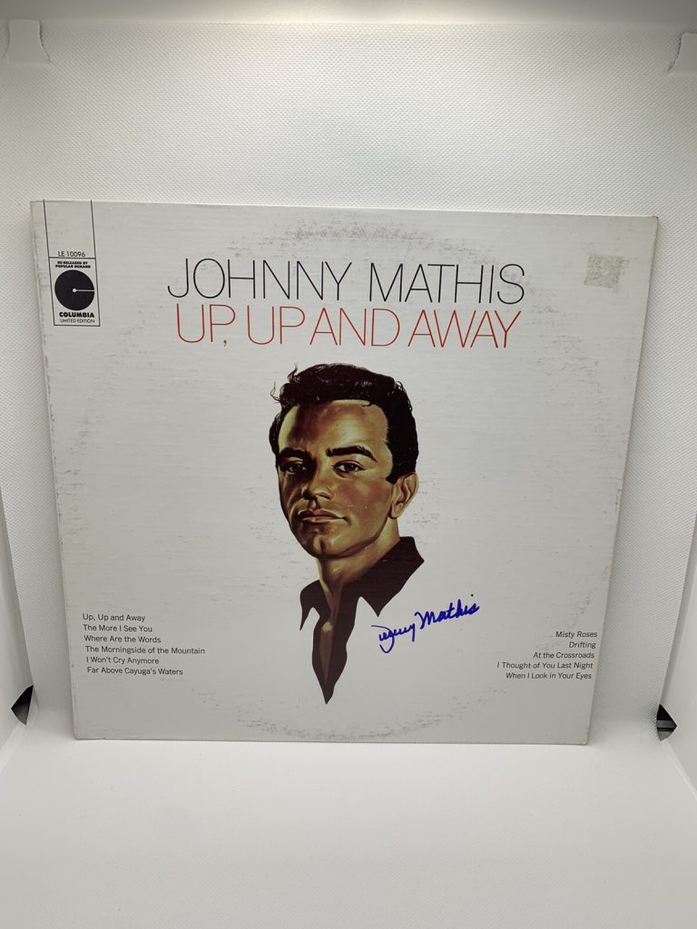 Johnny Mathis Signed Vinyl Up Up And Away Autographed JSA COA Album