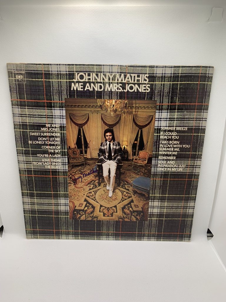 Johnny Mathis Signed Vinyl Me And Mrs. Jones Autographed JSA COA Album Record